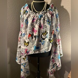 Live 4 Truth newspaper butterfly Blouse